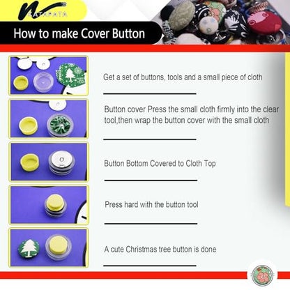 100 Sets Cover Button Kit with Tools - DIY Easy to Use Buttons for Clothing, Crafts & Home Décor, Cover Buttons for DIYers & Sewing Enthusiasts,Size Size 30(3/4Inch) - size: 30