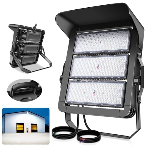 112500LM Led Stadium Light Dimmable 0-750w Super Bright Daylight | Led Arena Flood Lights Outdoor 100-277v 5000k Yoke U Mount IP66 Waterproof Sportcourt Light Commercial for Square Golf Port - size: Extra Large/750/Dimmable