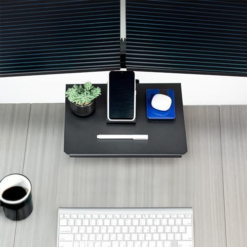 VIVO Universal Steel 14 x 10 inch Shelf Pole Mount for TV Cart, Attaches to 0.5” to 2.4” Poles, Speaker & Microphone Stands, Clamp-on Utility Storage Surface, Black, MOUNT-SF13P (Pack of 6) - size: 14 x 10 inch (Pack of 6)