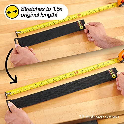 Super-Stretch Wrap-It Storage Straps - 12" (8 Pack) - Elastic Hook and Loop Cinch Straps | Elastic Hook and Loop Cinch Straps - color: Black, size: 12" (8 Pack)