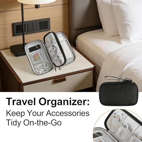 Travel Storage Box - Hard EVA Protective Cover for Mobile Power Bank, Charger, Cable, Phone and Accessories - Portable Storage Bag for Airplane, Business Travel, Home Furnishings