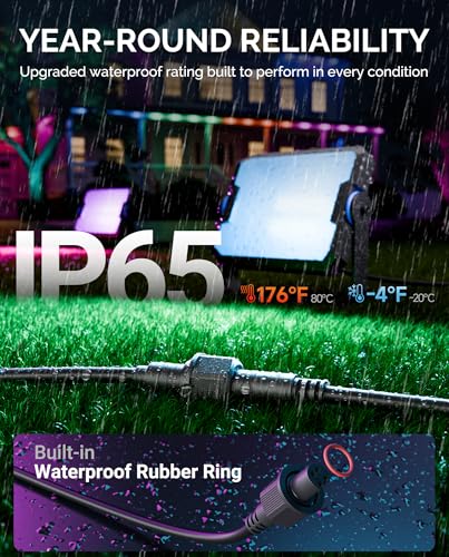 10FT Extension Cable for Govee Outdoor Flood Lights and Spot Lights | Waterproof 4-Pin Extension Cord for Govee H7057, H7058, H7060, H7062, H7093, H7094, H7065, H7066, Black (10FT-3 Pack) - size: Extension Cable - 10FT - 3 Pack