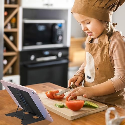 MSDADA Small Desk Book Stand Metal Reading Rest Book Holder Adjustable Cookbook Documents Holder Portable Sturdy Bookstands for Recipes Textbooks Tablet Music Books(Black) - color: Black