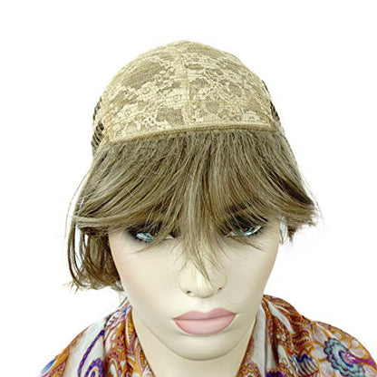 Lydell Short Layered Shaggy Full Synthetic Wig in Light Golden Brown with Wavy Curly Style - color: 14 Light Golden Brown