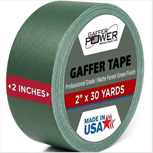 Gaffer Power Forest Green Gaffer Tape 2 Inch x 30 Yards, 11.5 Mil, USA - color: Dark Green, size: 2 inches x 30 yards | 1 pack