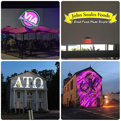 100W Custom Logo GOBO Outdoor Projector for Business, Fast Turnaround Time | Free Glass Lens, Project Range up to 100ft, IP65 Waterproof, Dual Cooling System, Rotational, Remote Control, Indoor/Outdoor - size: 100W