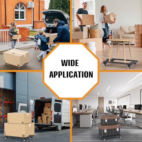 IMAYCC Furniture Moving Dolly 1800LBS, Heavy Duty Dolly cart with Wheels, Reinforced Steel Frame Moving Dolly 4 Wheels with Brake 23.4" x 15.7" Furniture Dolly - size: 1 Pack