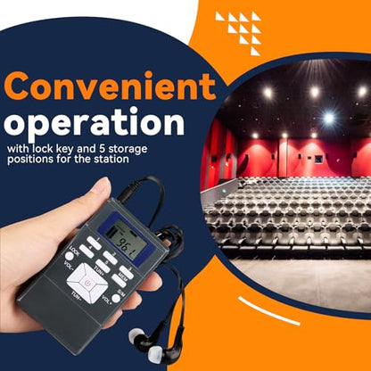 Retekess TR503 Tour Guide Headsets Bundle with PR13 FM Radio Receiver, 2 x AAA Batteries, Portable FM Receiver, Translation Equipment for Church, Meeting(2 Transmitter 30 Receivers)