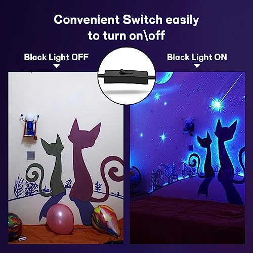 150W LED Black Light 2 Pack, Black Lights for Glow Party, Ultra Thin Black Lights Flood Lights with On/Off Switch, Glow in The Dark, for Party, Halloween, Body Painting - style: 150W-2Pack