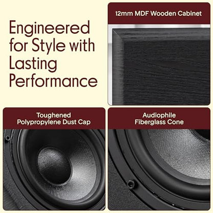 Pyle 5.25” Wired Bookshelf Speakers Pair – 2-Way HiFi Home Theater Speakers with Wall Mount Brackets, Paper Cone Woofer & Soft Dome Tweeter, Compact Stereo Speaker System, Black - color: Black, size: 5.25 inch