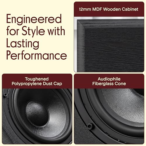 Pyle 6.5” Wired Bookshelf Speakers Pair – 2-Way HiFi Home Theater Stereo Speakers with Soft Dome Tweeter, Paper Cone Woofer & Wall Mount Brackets – Compact Speaker System, Black - color: Black, size: 6 inch
