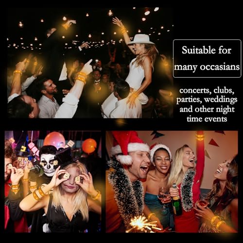100 Pcs LED Bracelets Sound Activated with Flashing LED Strobe Music Control Light Up Bracelets for Rave, Game Prizes, Birthday Party Favor,Valentine's Day gift - color: Orange