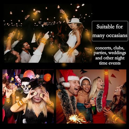 100 Pcs LED Bracelets Sound Activated with Flashing LED Strobe Music Control Light Up Bracelets for Rave, Game Prizes, Birthday Party Favor,Valentine's Day gift - color: Orange
