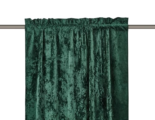 Chezmoi Collection Lux Forest Green Crushed Velvet Curtains 2 Panel Set - 84 inches Long Room Darkening Luxury Distressed Velvet Rod Pocket Window Drapes for Living Room Bedroom 50" W x 84" L - color: Forest Green