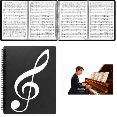 4-Page Expandable Piano Sheet Music Folder & Binder, 40 Pages - size: 20 Sleeves (40 Pages)
