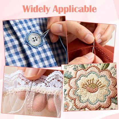 Grevosea 2 Pack Mini Travel Sewing Kit, Heart Shaped Portable Travel Sewing Kit, DIY Sew Supplies with Threads Scissors Needles Emergency Repair for Women Mom Traveler Adults Beginner