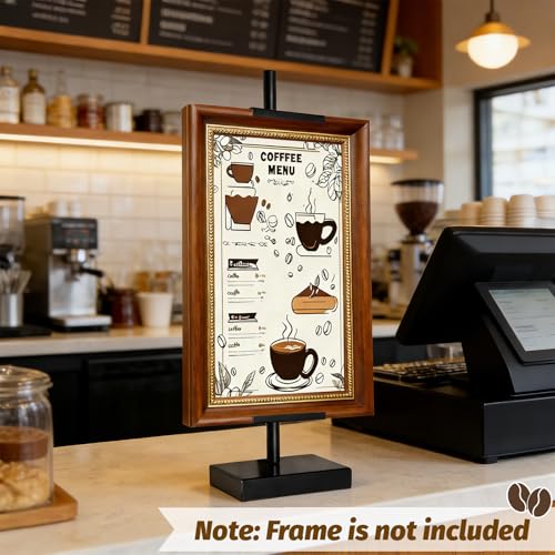 1 Pack Adjustable Tabletop Easel Stand for Picture Frames, Metal Picture Stands for Display, Picture Frame Stand for Art Photo Signs, Table Picture Frame Holder Stand（29.5 Inch Black） - color: Black