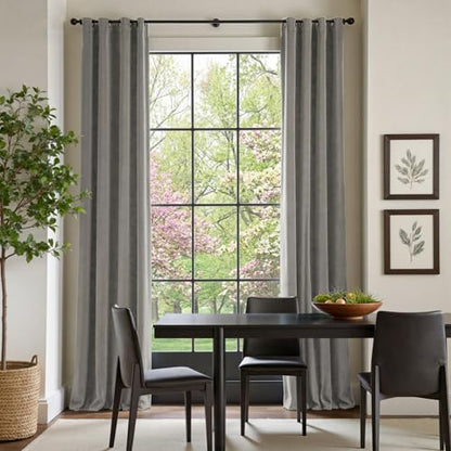 Lazzzy Light Gray Velvet Curtains Thermal Insulated Curtains 84 Inch Lenth Room Darkening Window Drapes for Bedroom Living Room Super Soft Luxury Window Treatment 2 Panels Grommet - color: *Grommet | Light Gray, size: 52"W x 84"L (Pack of 2)