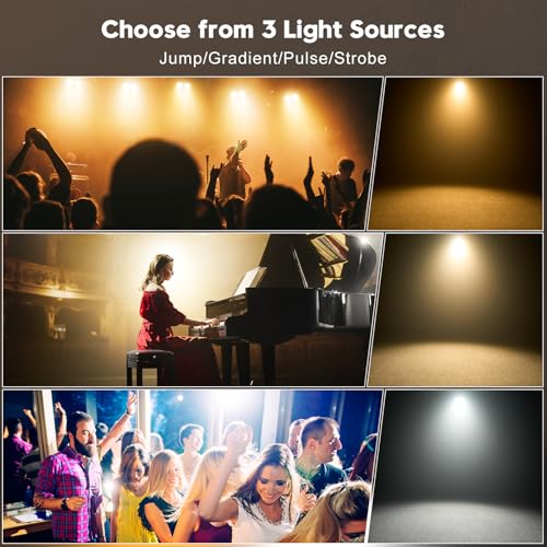 Stage Lights, 120W COB Spotlights LED Par Can Blinder Lights, 2 in 1 Cool White & Warm White DMX512 Sound Activated Audience Uplights for Events Party Wedding Theater Church Concert Dance 1Pc