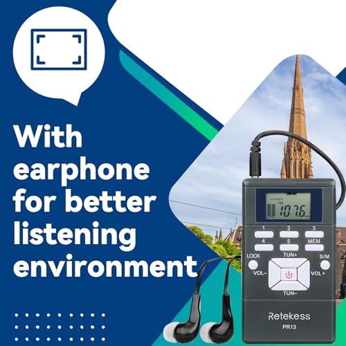 Retekess TR503 Tour Guide Headsets Bundle with PR13 FM Radio Receiver, 2 x AAA Batteries, Portable FM Receiver, Translation Equipment for Church, Meeting(2 Transmitter 30 Receivers)