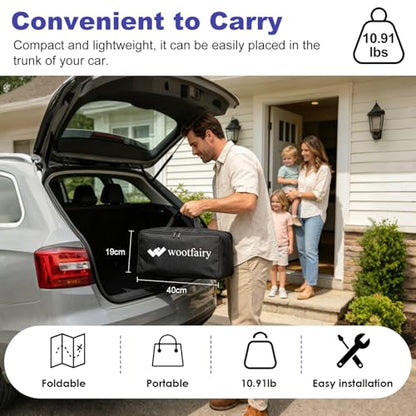 Wootfairy 120inch Portable Projector Screen Stand Heavy Iron Plate Base | Foldable Wrinkle-Free 16:9 4K Front/Rear Projection Movie Screen with Carry Bag for Indoor Outdoor Sport Game Viewing Camping
