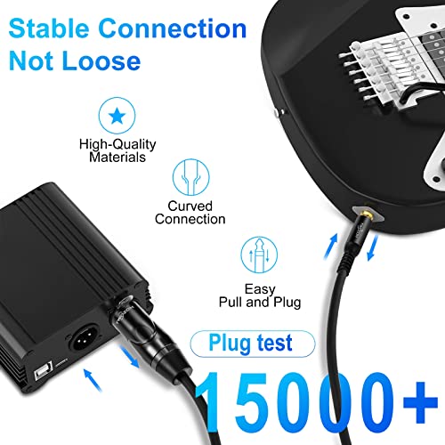 Twozoh XLR to 1/4 Inch Jack TRS Balanced 6.35mm Plug to XLR Male Guitar Cable 1FT (Professional/HiFi) - color: Male 1-PACK, size: 1FT
