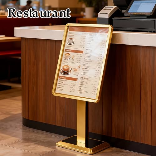 lesolar Adjustable Floor Standing Sign Holder Display, 21" x 29"Menu Stand | Aluminum Alloy Heavy Duty Pedestal Sign Stand, Menu Poster Message Advertisement Display Holder for Restaurant Cafe Hotel