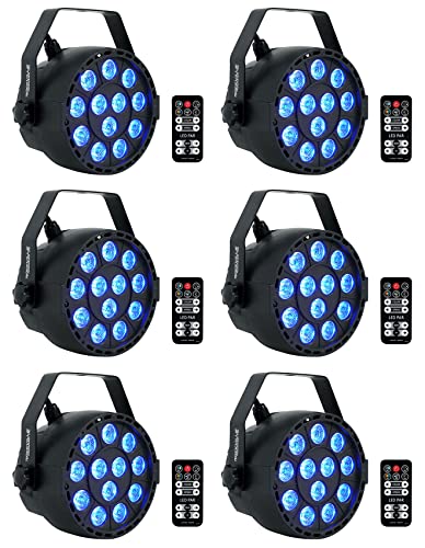 Rockville RockPAR TRI Black LED RGB Compact Par Can DJ Wash Light, 6-Pack