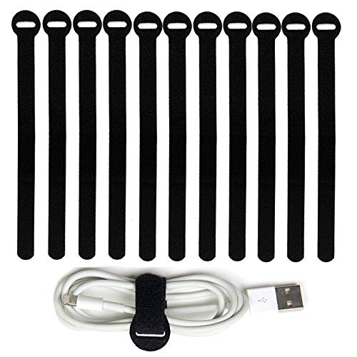 60pcs Reusable Fastening Cable Ties, 6-Inch Cable Straps Cable Management, Multi-Purpose Hook & Loop Cord Organizer Wire Ties, Adjustable Cable Organizer Cord Ties, Microfiber Cloth Straps,Black. - size: 6"(60 Pack)