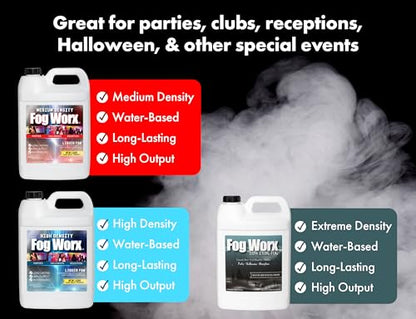 Fogworx Low Lying Fog Juice, Low Lying Indoor-Outdoor Fog, Designed Fog Chillers, Ground Foggers and Low Lying Fog Generators, 1 Gallon - size: gallon