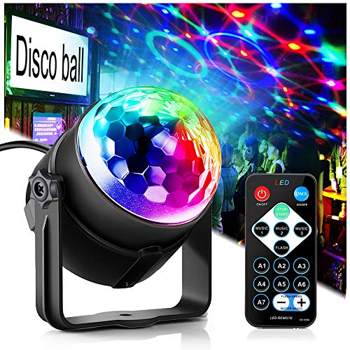 Party Lights,Disco Light Disco Ball Dj Rave Lights Strobe Lights Sound Activated Stage Lights Projected Effect Dancing Light Remote Control for Birthday Xmas Wedding Bar Glow Party Christmas - size: Party light