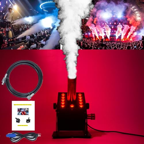 HTMTTTMTH12LED CO2 Fog Machine Digital CO2 Jet Machine Fogger Smoke Cannon DMX512 Smoke Mister Machine Multi-Angle Gas Column Fog Machine w/6m Hose, for DJ Concerts Parties Birthday Wedding - color: 12LED DMX fog machine