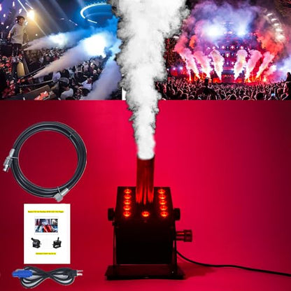 HTMTTTMTH12LED CO2 Fog Machine Digital CO2 Jet Machine Fogger Smoke Cannon DMX512 Smoke Mister Machine Multi-Angle Gas Column Fog Machine w/6m Hose, for DJ Concerts Parties Birthday Wedding - color: 12LED DMX fog machine