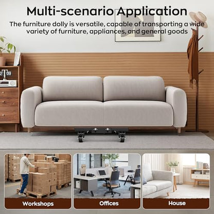 IMAYCC 1200LBS Furniture Dolly, Heavy Duty Furniture Movers with Wheels, Moving Dolly with Lifttable Baffles & Brakes, Reinforced Steel Frame & All-Terrain Wheels for Appliance Dolly - size: 1 Pack