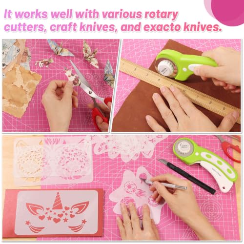anezus Self Healing Cutting Mat for Rotary Cutting, 17.8" x 11.9", Pink - color: Pink, size: 17.8"L x 11.9"W