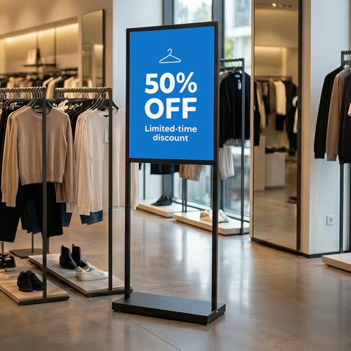 22x28 Inch Floor Stand Sign Holder, Heavy Duty Pedestal Poster Stand Double Sided Display for Business, Retail & Real Estate
