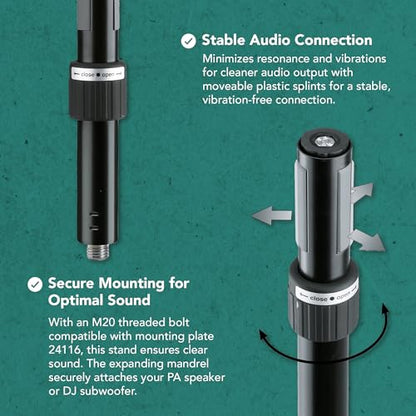 K&M Konig & Meyer Distance Rod Ring Lock | PA Speaker Stand with Expanding Mandrel | Easy to Set Up DJ Subwoofer Stand Made of Steel | Black Vibration Free Distance Rod | 0.63kg