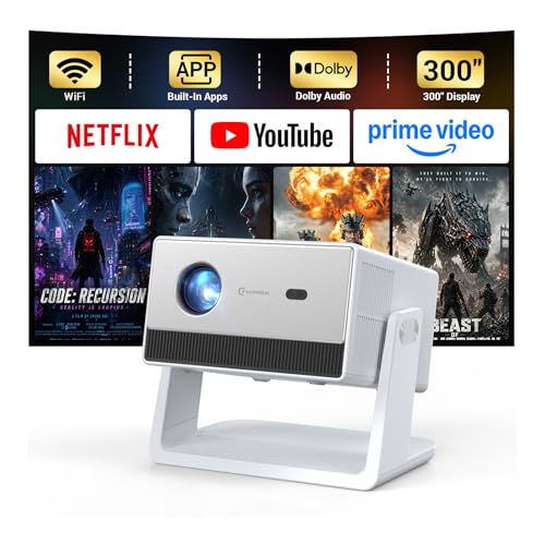 HAPPRUN 1500 ANSI 4K Decoding Outdoor Projector with Built-in Streaming App