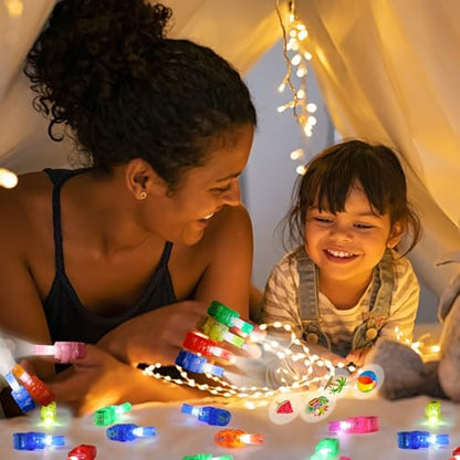 Capoda 36 Pcs Summer Hawaiian Party Favors Tropical Luau LED Finger Lights Beach Gifts Glow in The Dark LED Gifts Hawaii Light Ring for Summer Party Supplies Goodies Bag Piñata Filler Prize