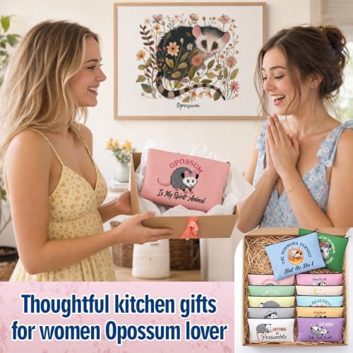 Reginary 12 Pcs Funny Possum Gifts Possum Makeup Bag Cosmetic Bag for Women | Opossum Double Sided Print Polyester Zipper Pouches, Cute Novelty Travel Bag, Christmas Birthday Funny Gift for Women Friend - style: Possum