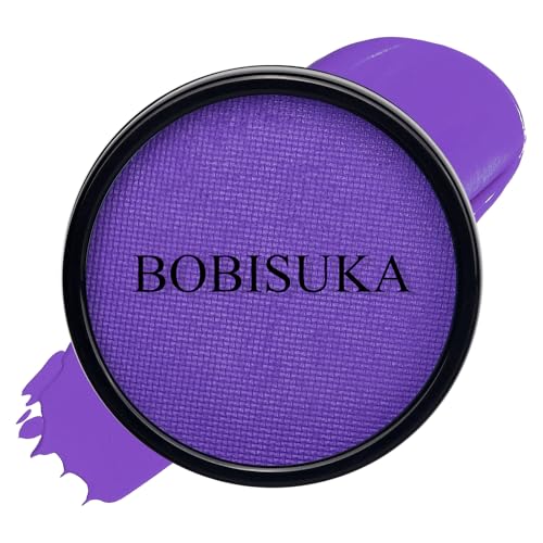 BOBISUKA Purple Face Body Paint, Water-Based Face Painting Kit & Body Paints, Safe Non-Toxic Facepaint for Halloween Ursula Widowmaker Dabi Maleficient Makeup, Costume Cosplay Party Theater & Stage - color: Purple