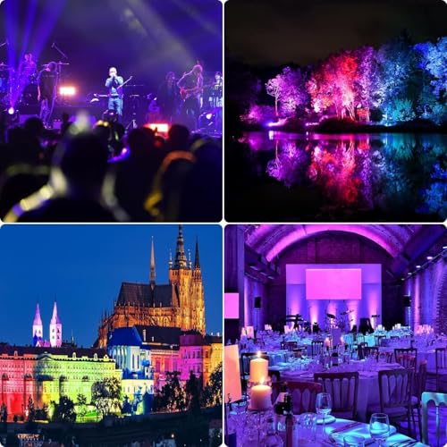 MEIKEE 60W RGB LED Flood Lights Outdoor 6000LM Color Changing Floodlights