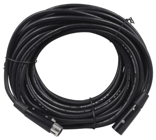 Rockville RDX5M50 50' 5-Pin Male-Female DMX Lighting Cable, 100% OFC Coppe | 20 Ohm Impedance, Nickel Plated XLR, Internal Strain Relief, OFC Braided Shield, EMI/RFI Rejection, Black - size: 50 Ft- 5 Pin