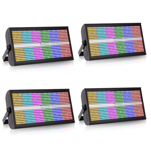 Stage Lights Effect Light 200W 768LEDs RGB Dj Lights Bar 4/6/12/144/154CH DMX Control Auto Play Sound Activated Uplight Bar for Wedding Disco Party Stage Lighting-4 PCS - color: Black 4PC