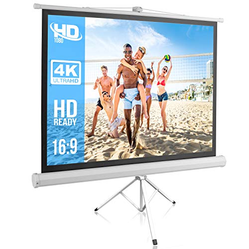 Pyle 50 Inch Portable Projector Screen with Tripod Stand – Lightweight, Durable, Easy Pull Setup Mobile Projection Screen with 4:3 Aspect Ratio, White Matte Fabric for Indoor/Outdoor Use - size: 50 Inch