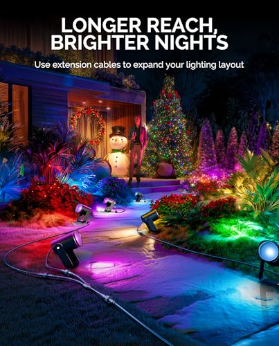 Y-Splitter for Govee Outdoor Flood Lights and Spot Lights | Waterproof 4-Pin Y-Shaped Extension Cord for Govee H7057, H7058, H7060, H7062, H7093, H7094, H7065, H7066, 1 Female to 2 Male - size: Y-Splitter - 1 Female to 2 Male