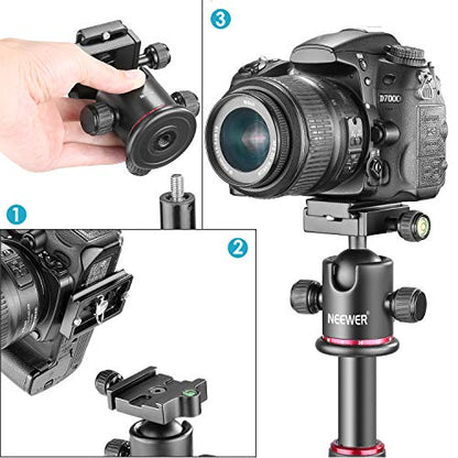 Neewer Professional Metal 360 Degree Rotating Panoramic Ball Head with 1/4 inch Quick Release Plate and Bubble Level,up to 17.6pounds/8kilograms,for Tripod,Monopod,Slider,DSLR Camera,Camcorder - style: GM-MT(Red)