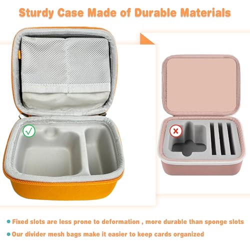 Hard Travel Case Compatible with Yoto Mini–Kids Audio & Music Player,Yoto Card Holder Bag with Adjustable Shoulder Strap for Up To 36 Audiobook Cards,Children’s mini Player.（Orange） - color: Orange