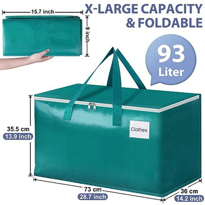 StorageRight Moving Bags, Moving Boxes, 93L 4-Pack Sotrage Bags Totes,Green - color: Green, size: 4 Pack