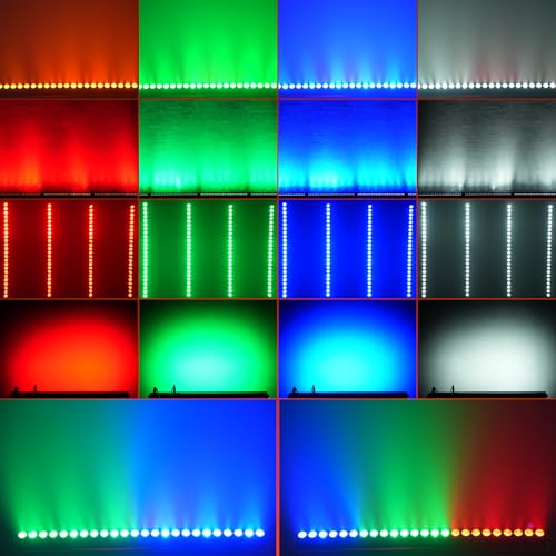 24 LED Stage Lights Bar 120W Professional Wall Wash Lights RGBW 4in1 DMX Light 10/34 CH 8-Zone Linear Fixture with 63 Auto Modes, Strobe & Sound Active for Party Club Disco Events Wedding Church - style: 4-in-1 LED